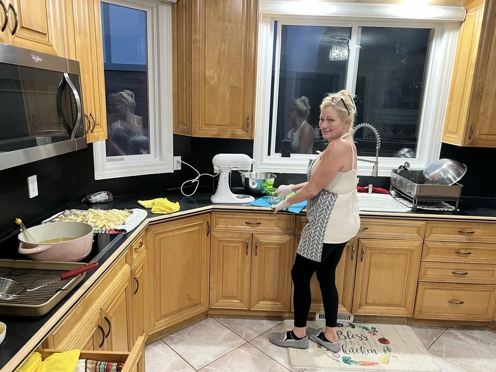 Cooking a meal from scratch in the kitchen