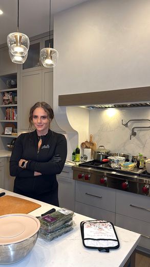 Chef Selena in a client's kitchen, ready to cook for the evening